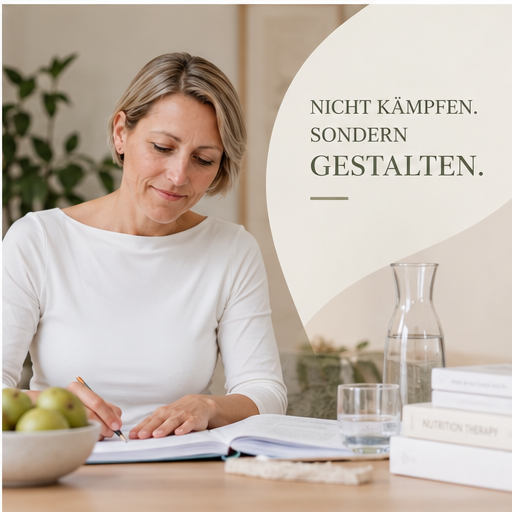 Diana Lucht notiert am Schreibtisch – Motiv „Nicht kämpfen. Sondern gestalten.“